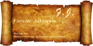 Forrás Julianna névjegykártya